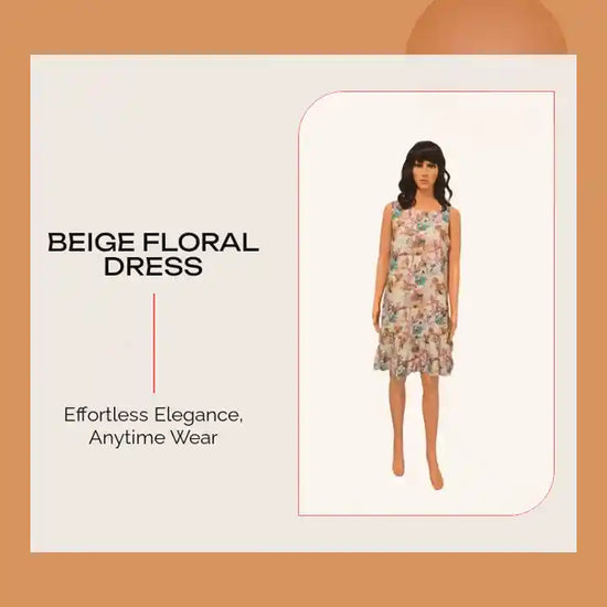 Beige floral dress by@Outfy