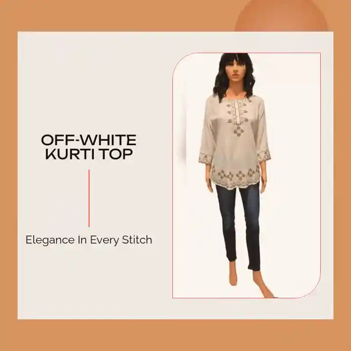 Off-white Kurti Top by@Outfy