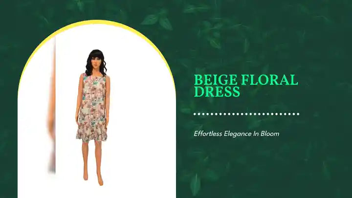 Beige floral dress by@Outfy