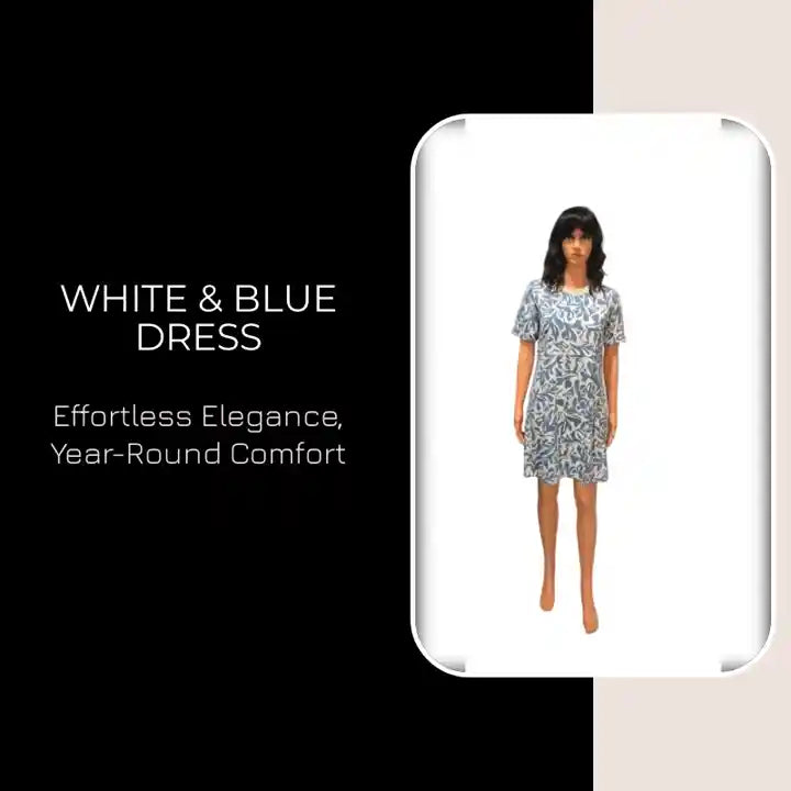 White &amp; Blue Dress by@Outfy