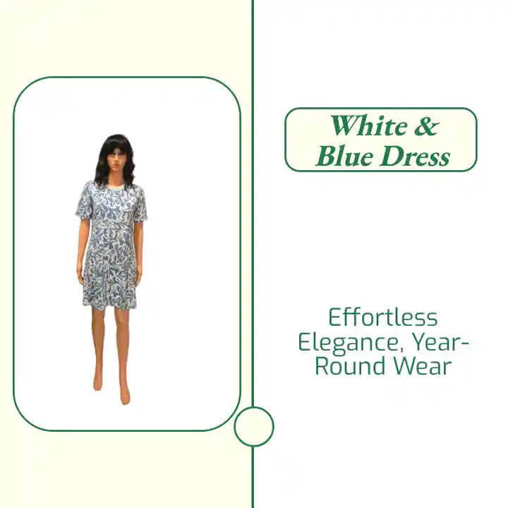 White &amp; Blue Dress by@Outfy