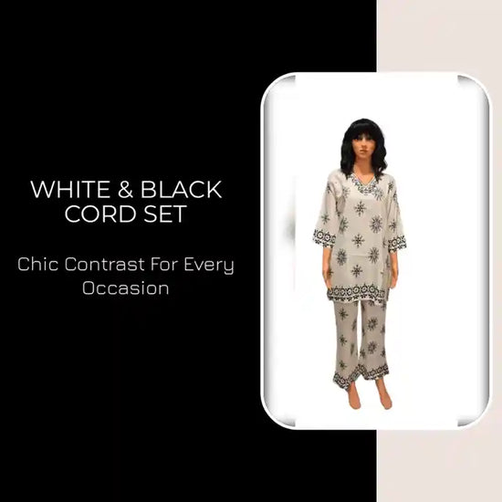 White &amp; Black Cord Set by@Outfy