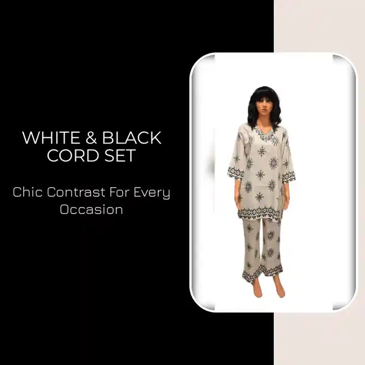 White &amp; Black Cord Set by@Outfy