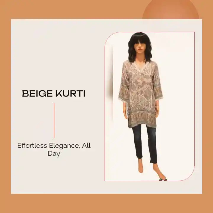 Beige Kurti by@Outfy