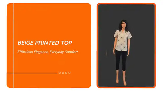 Beige Printed Top by@Outfy